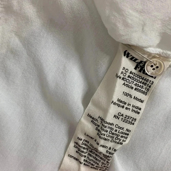 Aritzia Wilfred Free Button Shirt Dress Tunic Blouse Off White lightweight XXS - Picture 12 of 16